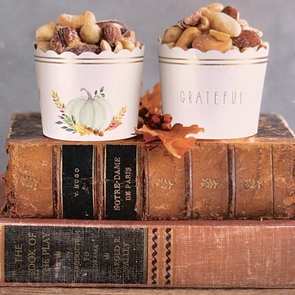 50 Count Fall Grateful Fall Harvest Thanksgiving Cupcake Liners New in Box
